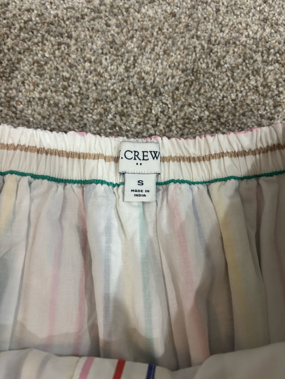 J Crew Factory Rainbow Stripe Button Front Poplin Midi Skirt Multicolored Size S - Picture 3 of 13